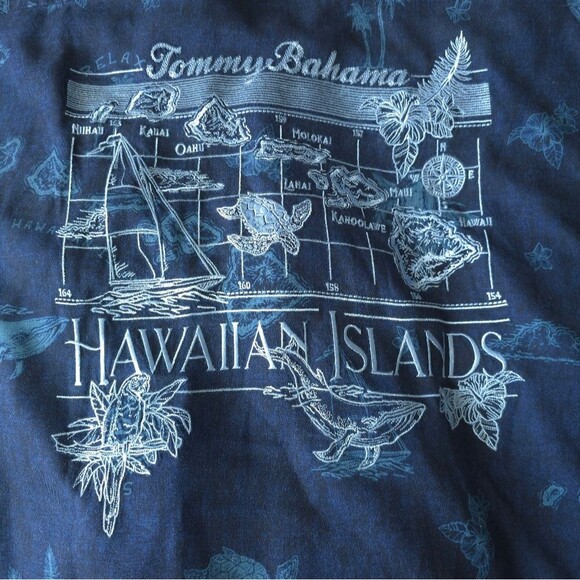 Tommy Bahama HAWAII EXCLUSIVE Hawaiian Islands Blue XXL RARE - Picture 1 of 10